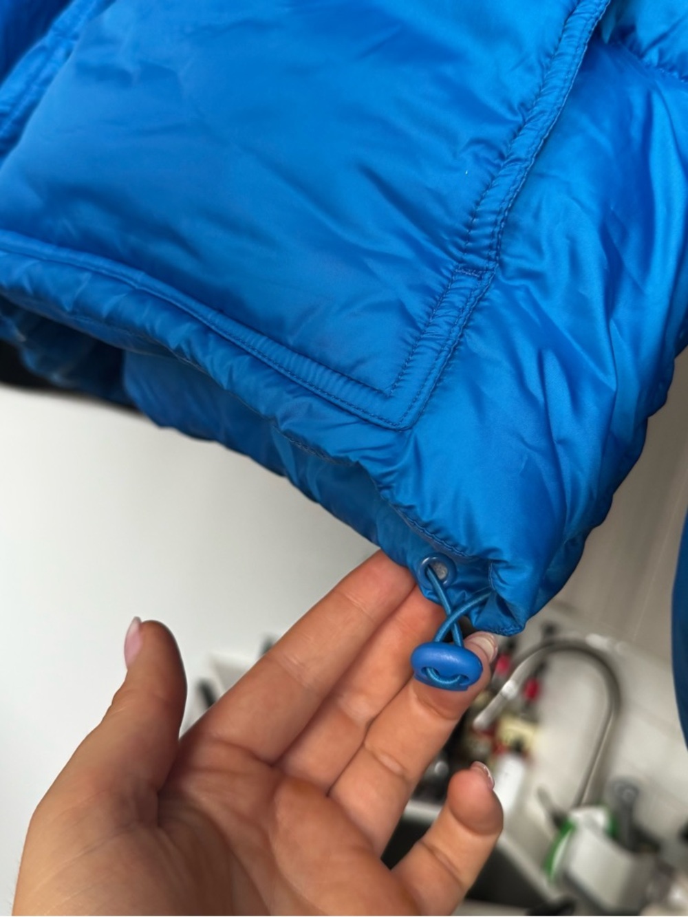 NVLT NWT Wonder Puff Cropped Puffer Jacket XL Detachable Hood Ocean - Picture 13 of 15
